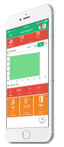 Measurements Screen on LifeCard app on phone